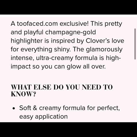 Too Faced Clover Highlighter in Glowver BNIB - Picture 12 of 15